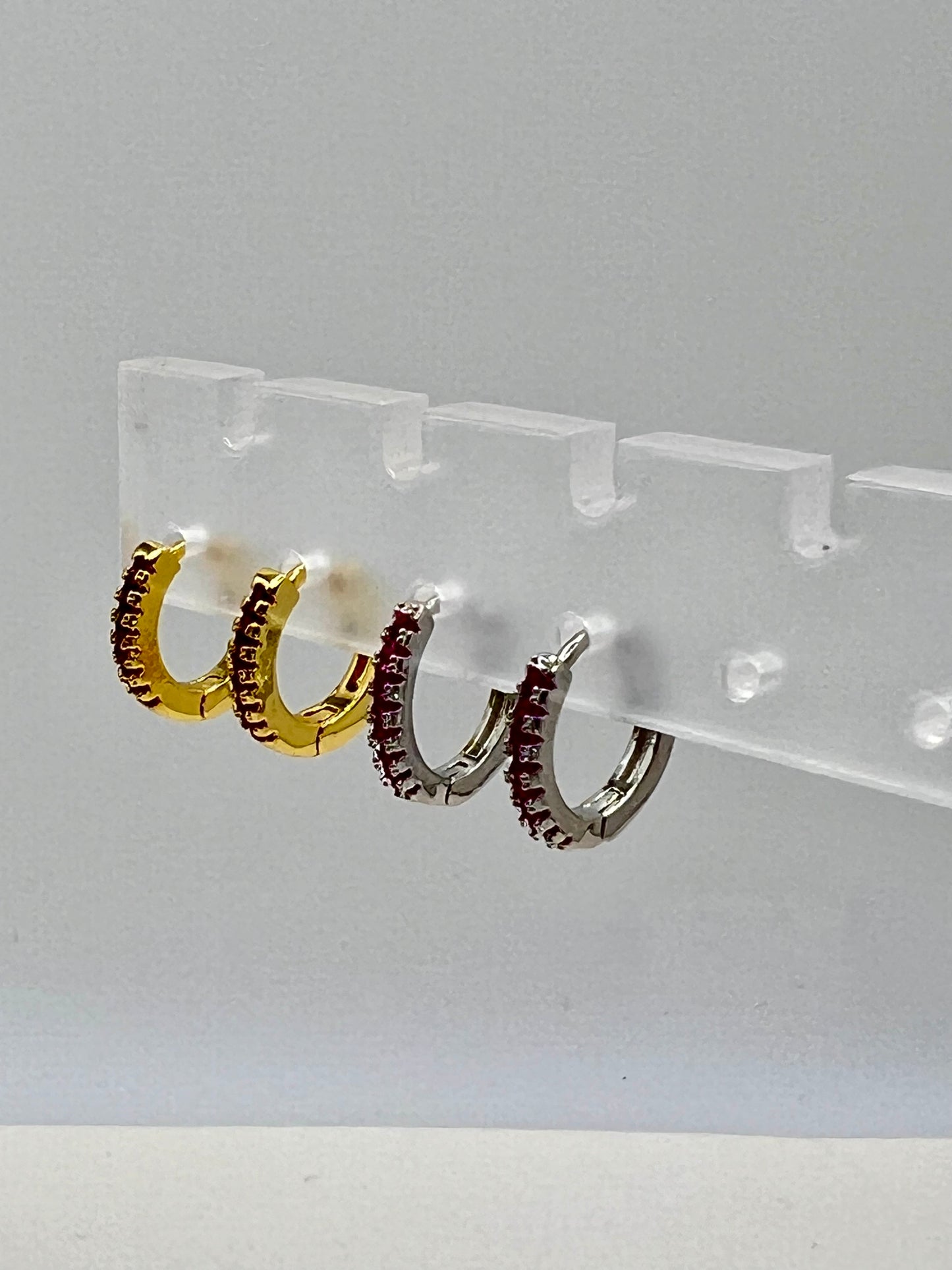 Mini hoops with stones