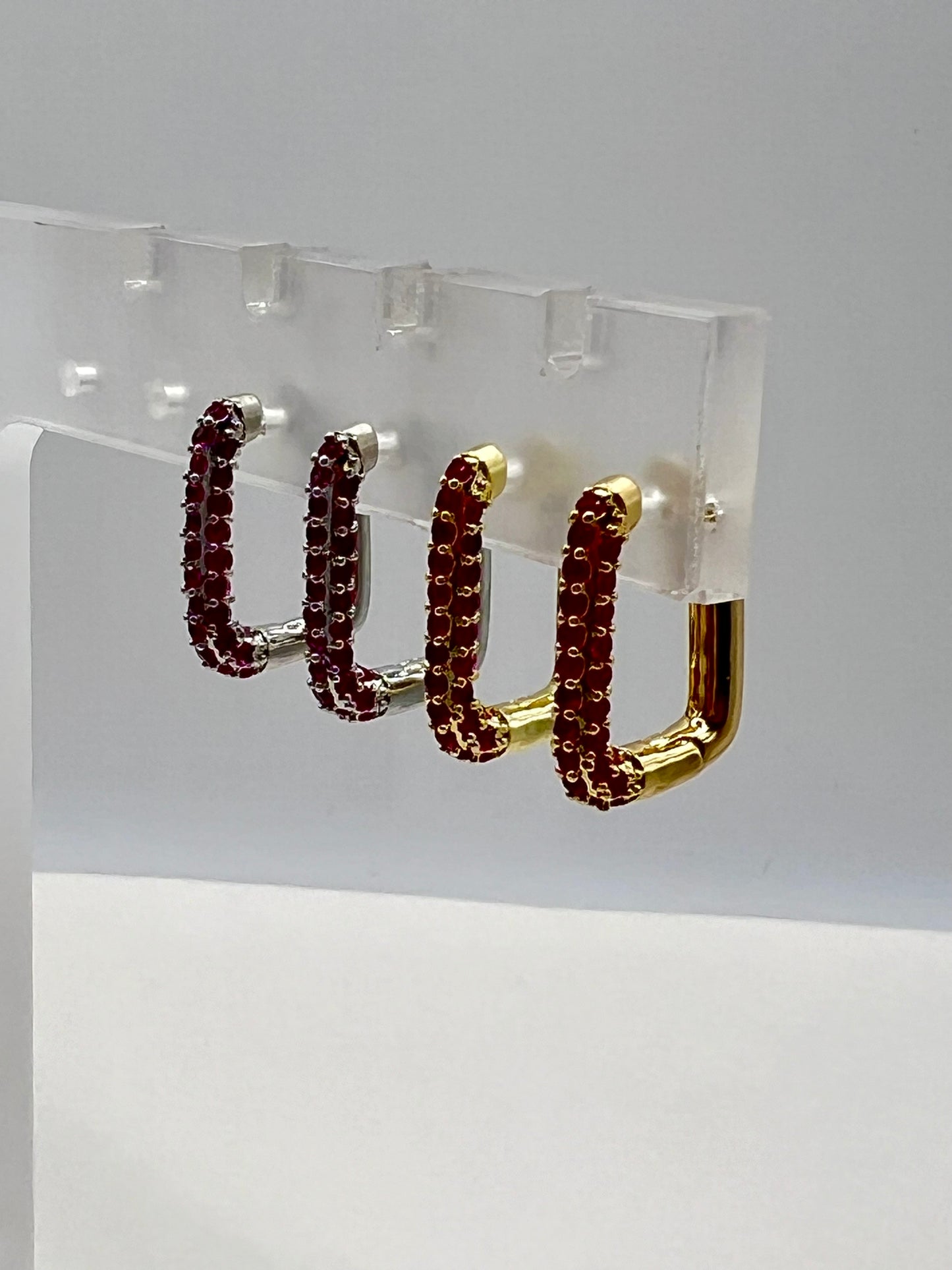 Square hoops with stones