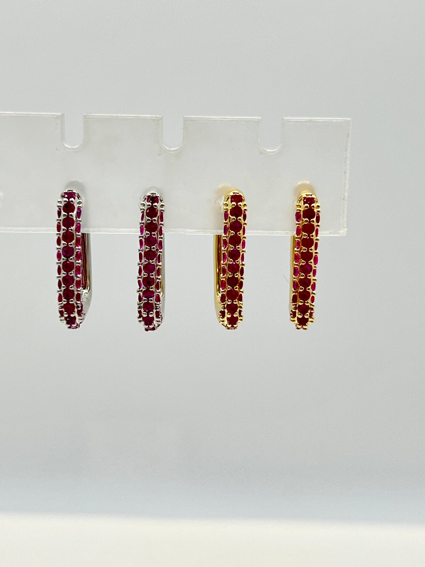 Square hoops with stones