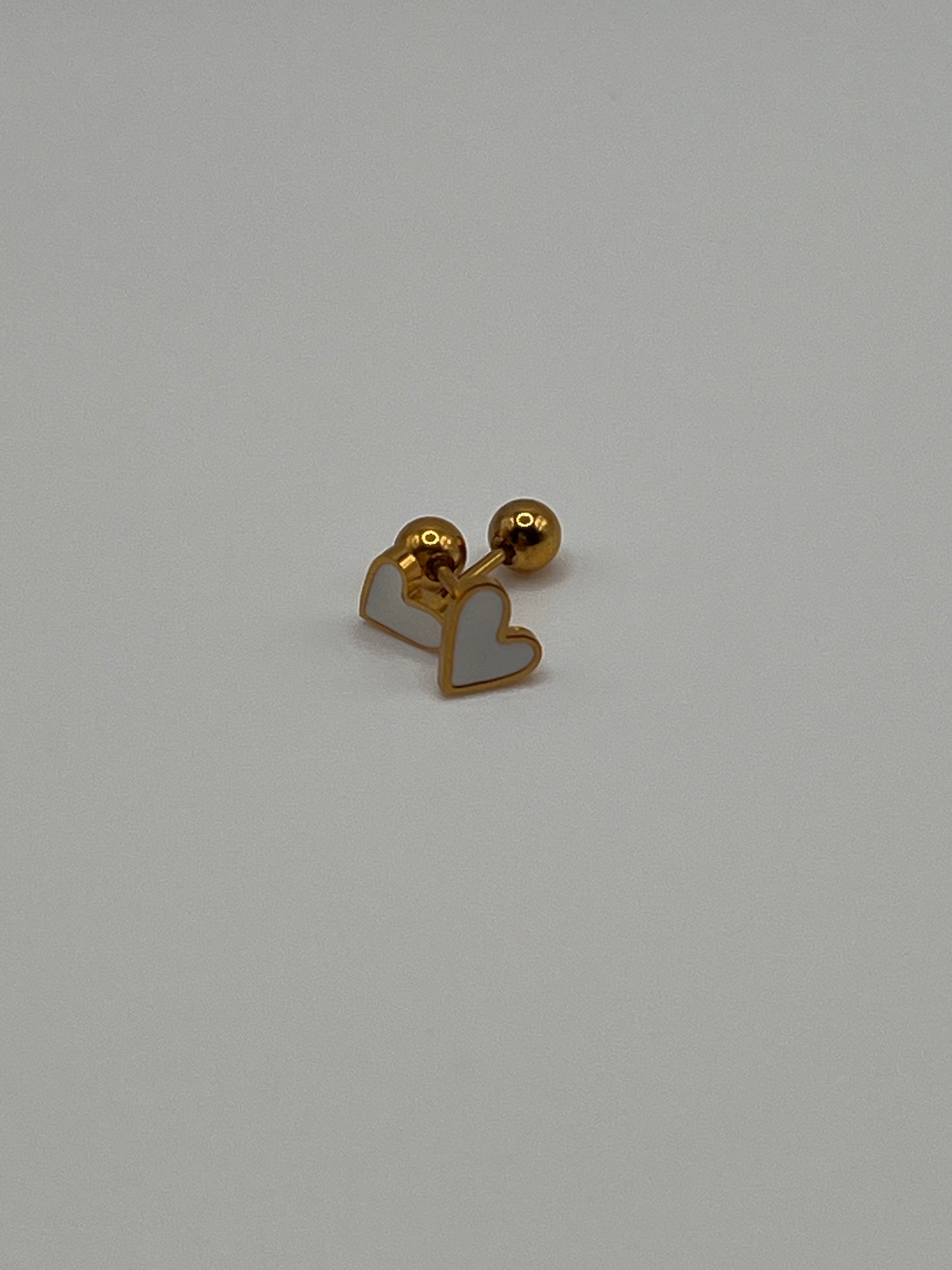 White heart earrings
