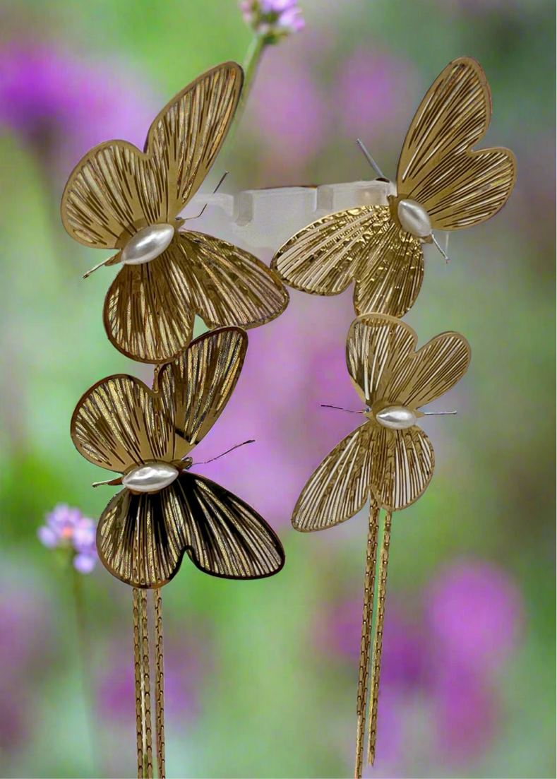 Beautiful double meshed butterfly long earrings