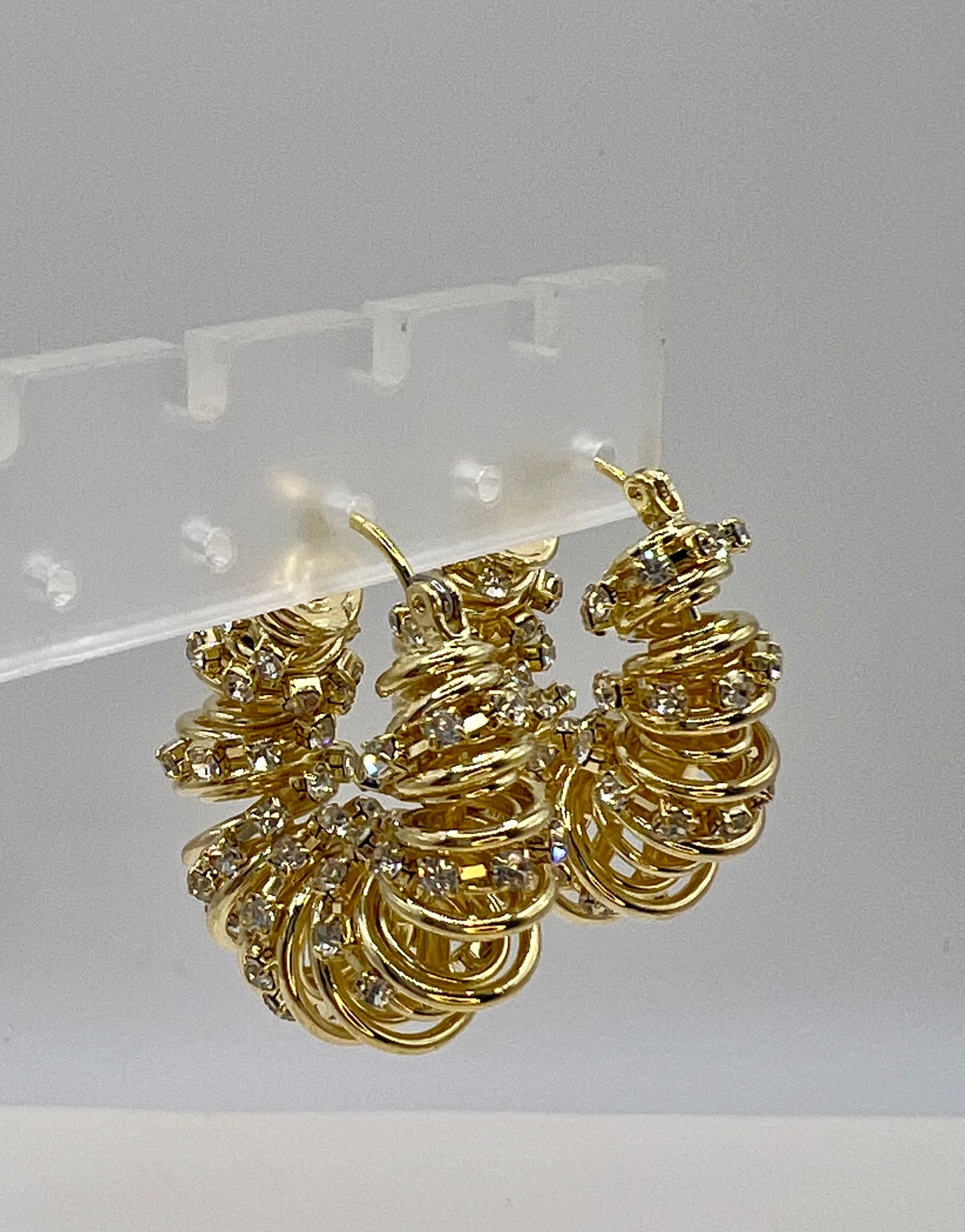 Medium elegant hoops with stones